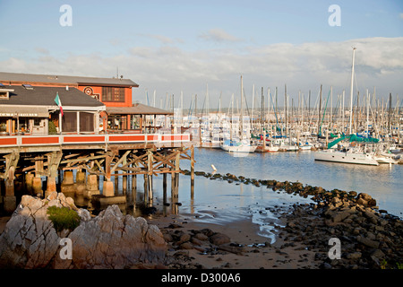 Old Fisherman`s Wharf and Marina in Monterey, California, United States of America, USA Stock Photo